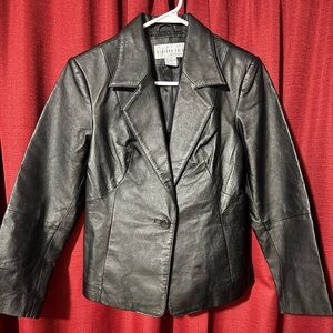Bedford Fair Lifestyles 100% Genuine Leather Vintage Blazer Jacket Coat 6P S/M